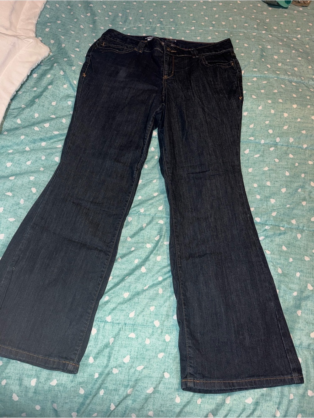 Lane Bryant Dark Indigo Wide Leg Jeans with Flare